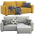 Sofá Loft Velvet Yellow - ED-MONTE