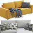 Sofá Loft Velvet Yellow - ED-MONTE