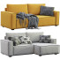 Sofá Loft Velvet Yellow - ED-MONTE