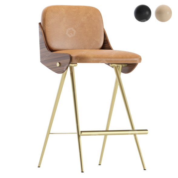 Barhocker Isla Leather 3D-Modell