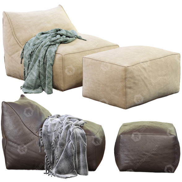 Bag Chair and Pouf Pianca Eden 3D model