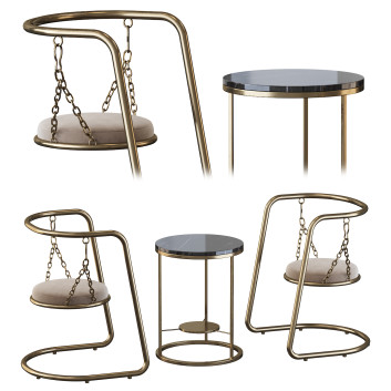 Стіл та стільці Art-Puf Coffee Table and Armchair