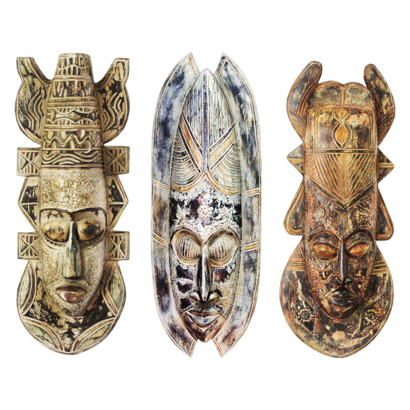 Маски African Wooden 3D модель