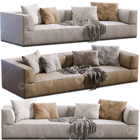 Canapé Flexform Perry modèle 3D