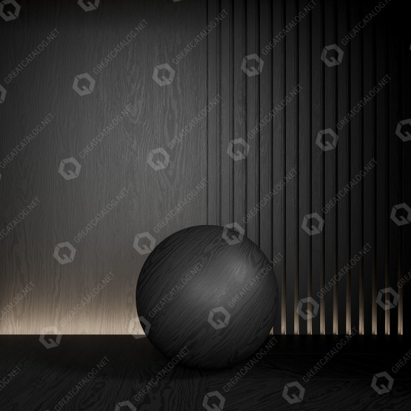 Панель Seamless Dark Wood Ebony Material 3D модель