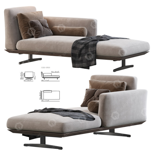 Couch Flexform Evergreen 3D model