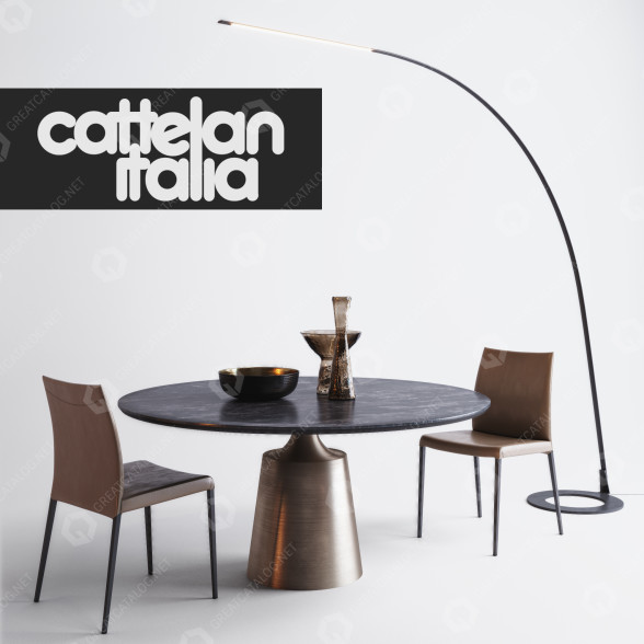 Mesa, Sillas y Decoración Cattelan Italia Conjunto Modelo 3D