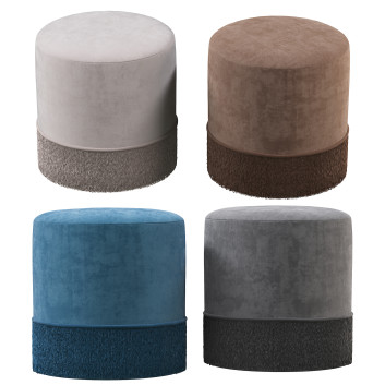 Пуф Meridian Furniture Fringed Round Velvet