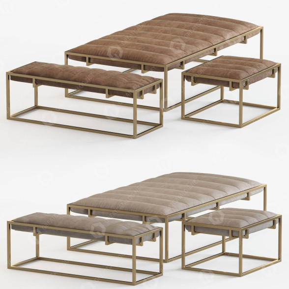 Ławki West Elm Fontanne model 3D