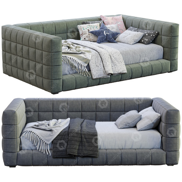 Ліжко Pottery Barn Baldwin Lounge Corner Upholstered 3D модель