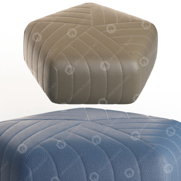 Ottoman Muuto Five Leather 3D model