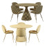 Стіл та стільці West Elm Silhouette Pedestal Round Dining and Beetle - HenMat