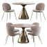 Стіл та стільці West Elm Silhouette Pedestal Round Dining and Beetle - HenMat