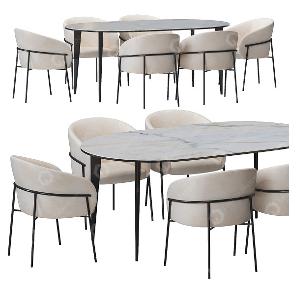 Mesa y sillas Parla Design Rimo and Arden Dining Modelo 3D
