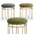 Hocker Linen with Gold Legs Grey - HenMat