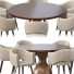 Stół i krzesła Hooker Furniture Point Reyes Botticelli Large Round Dining and Grace - HenMat