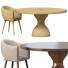 Stół i krzesła Hooker Furniture Point Reyes Botticelli Large Round Dining and Grace - HenMat