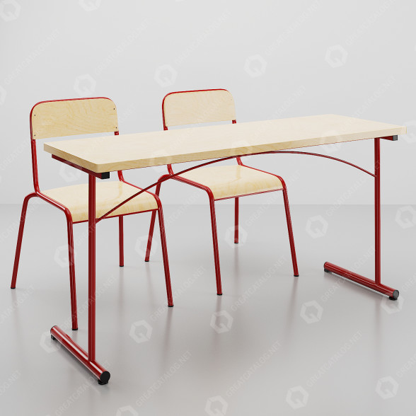 Biurka i krzesła Manutan Atlas 2 model 3D