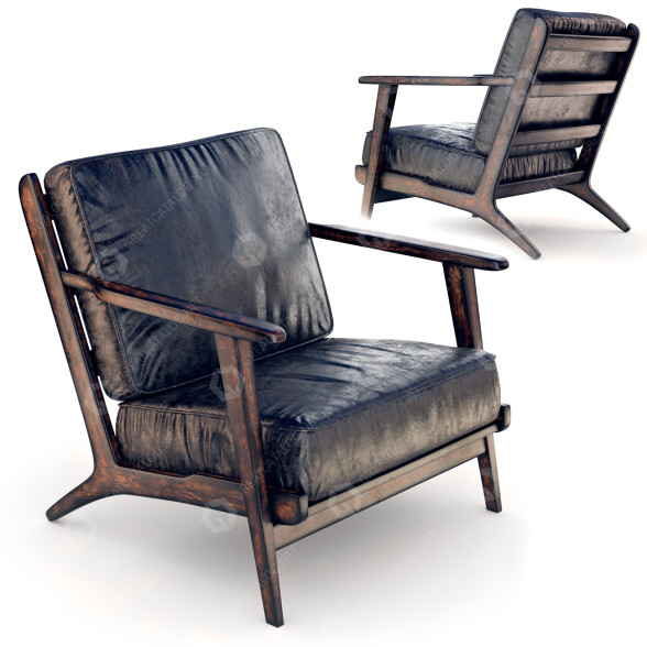 Кресло Zin Home Leather Lounge 3D модель