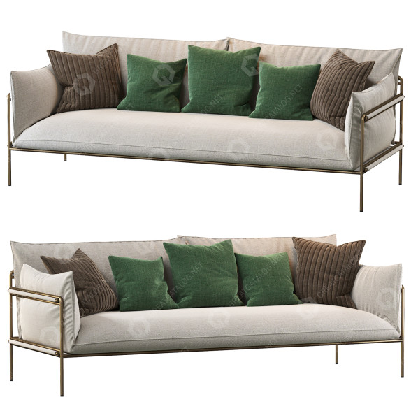 Sofa Paola Lenti Kaba 2-Seater Beige 3D-Modell