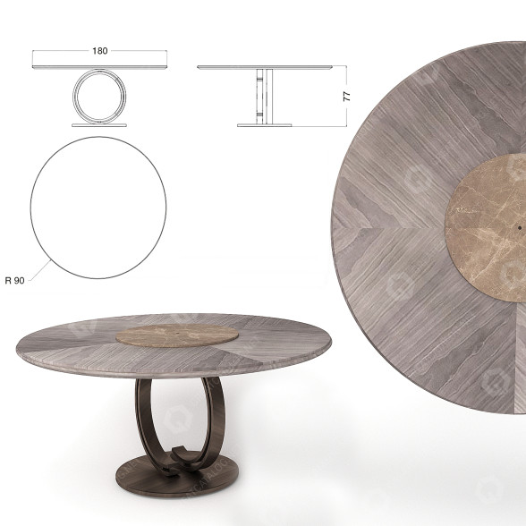 Стіл CPRN Homood Moon Round Blue 3D модель