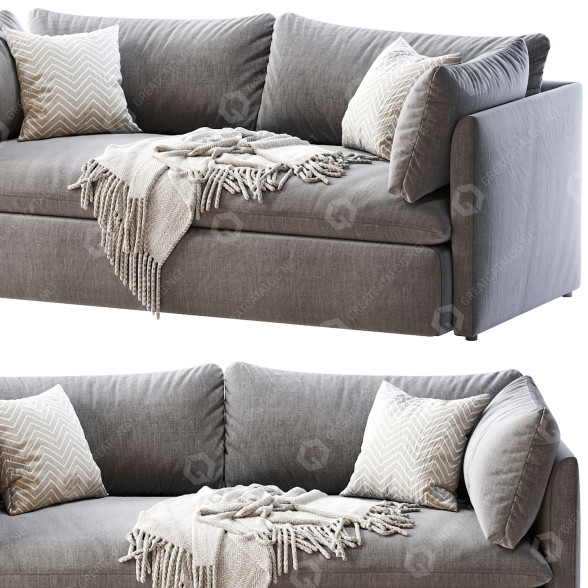 Диван West Elm Shelter 3D модель