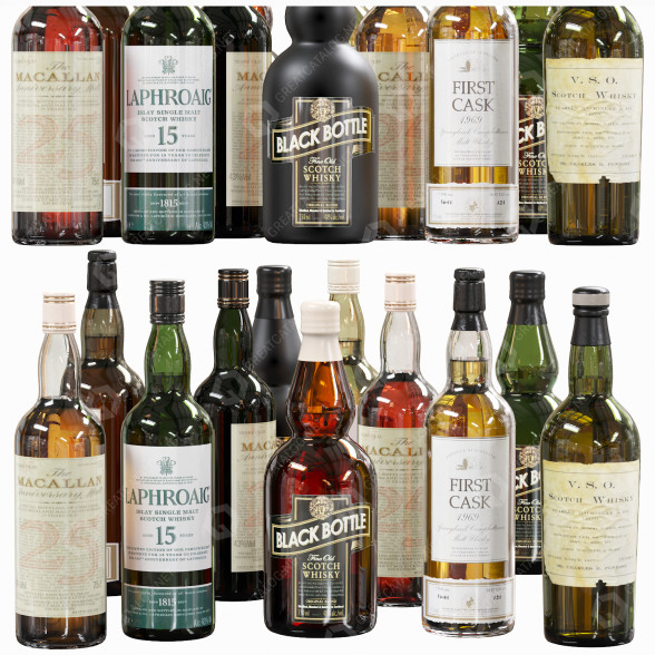Bottles Set 03 3D model